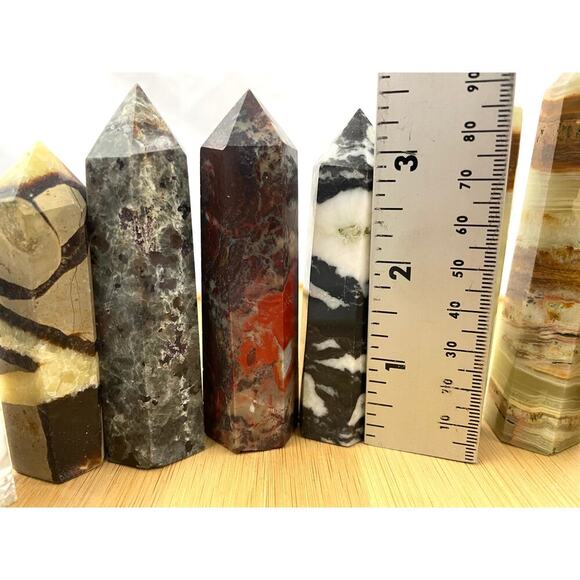 2LB Natural Quartz Stone Obelisk Tower Point Polished Crystal Mixed Lot 12x - Picture 9 of 16